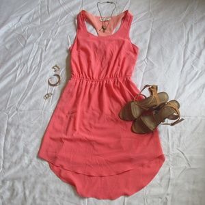 Pink Rose Pink T-Back High-Low Dress